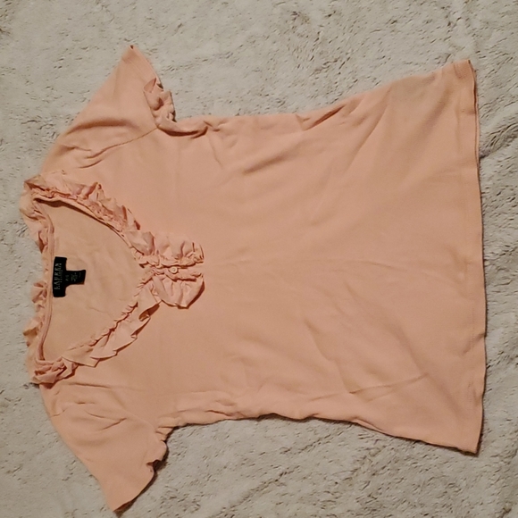 Lauren Ralph Lauren Tops - Lauren Ralph Lauren Petite small pink ruffled t shirt